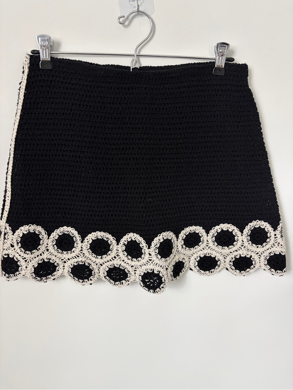Mango Black Crochet Two-Piece Set with Cream Trim - Picture 2 of 8